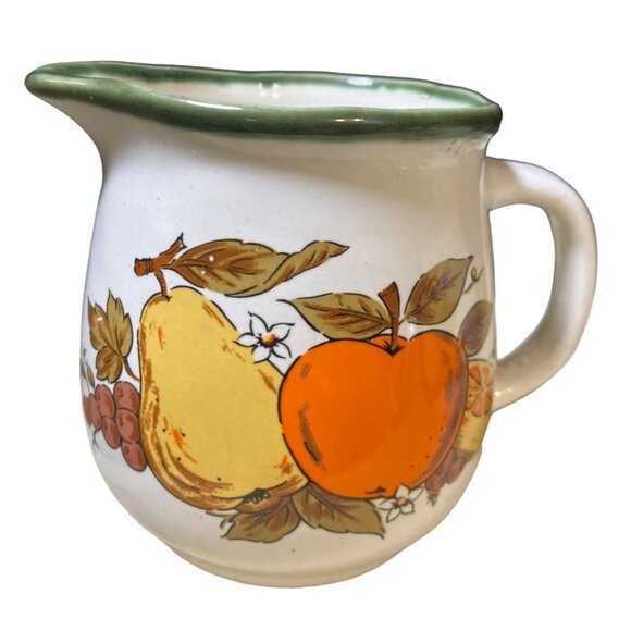 Creamer Sugar Set Fruit Pattern Apple Pear Orange - Picture 3 of 10